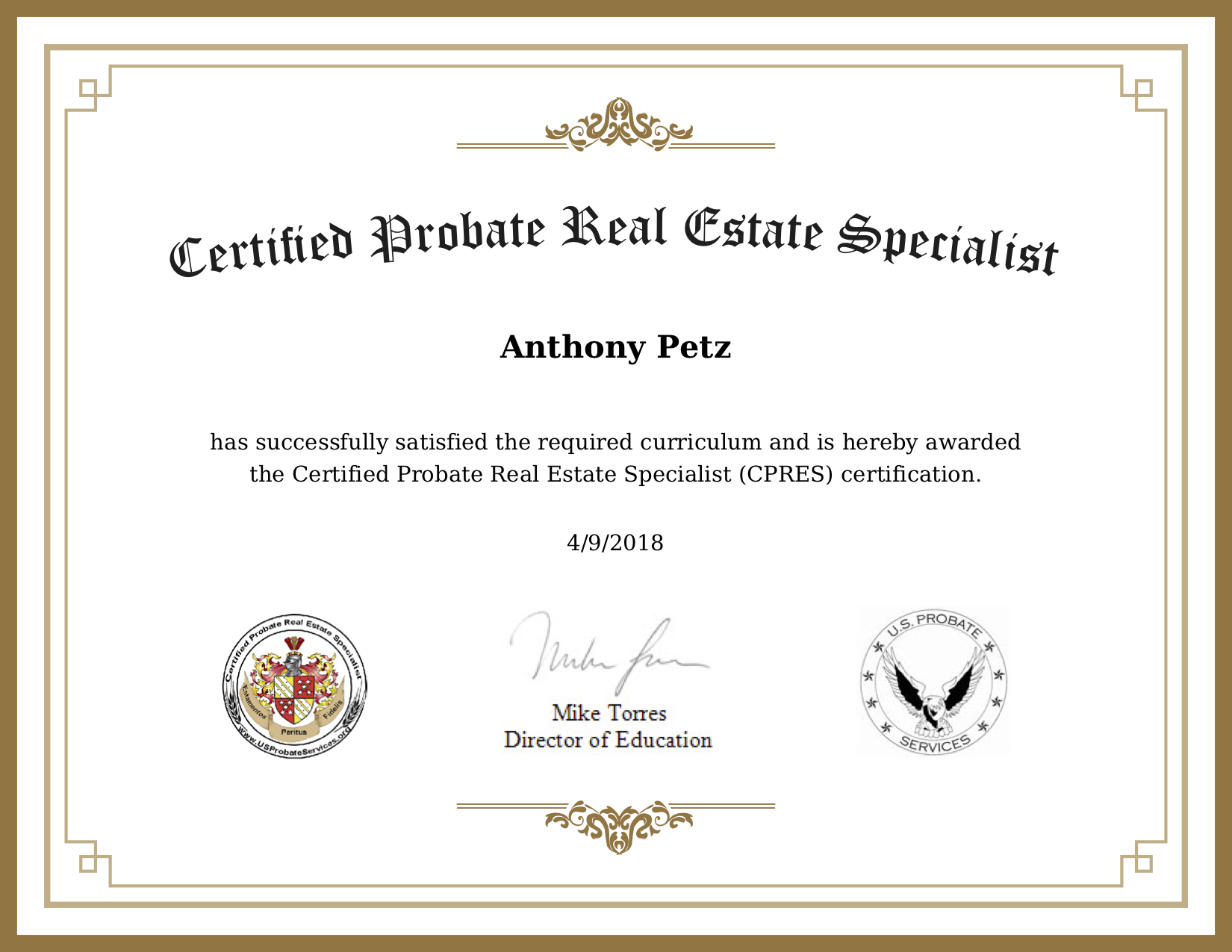 Certified Probate Real Estate Specialist Probate Northwest